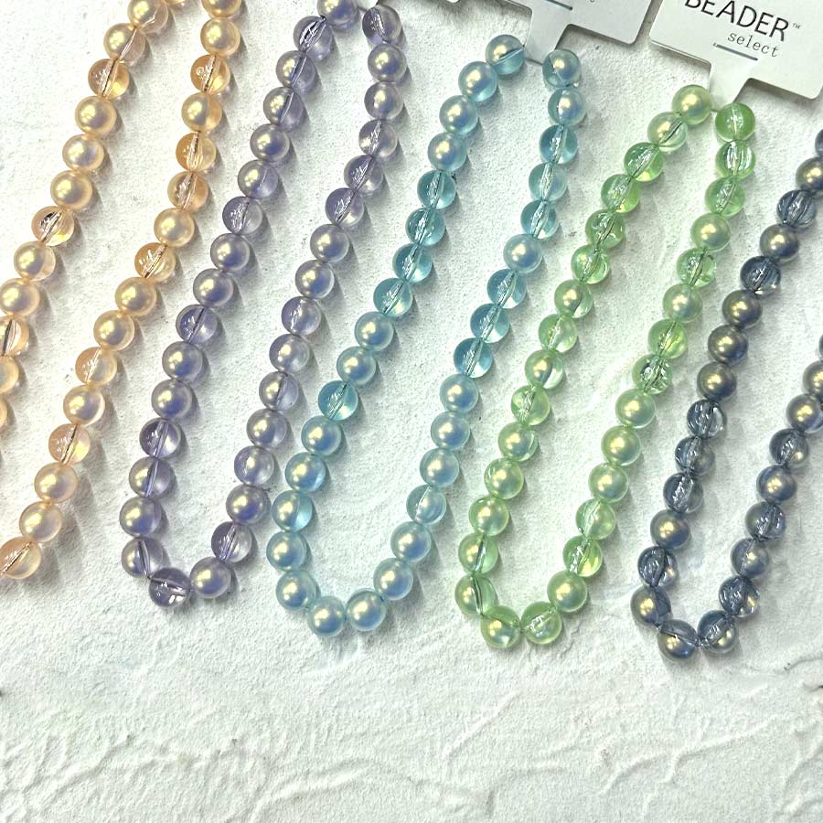 大人気 シャボンパール ツートンカラー8mm 1本(約33個) 樹脂パール