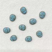 チェコビーズ ファニーフェイス16/13mm グレー・ブルー【プレストビーズ変形/モチーフ/16×13mm/アクセサリーパーツ/ハンドメイドパーツ】|プレストビーズ変形|チェコビーズ