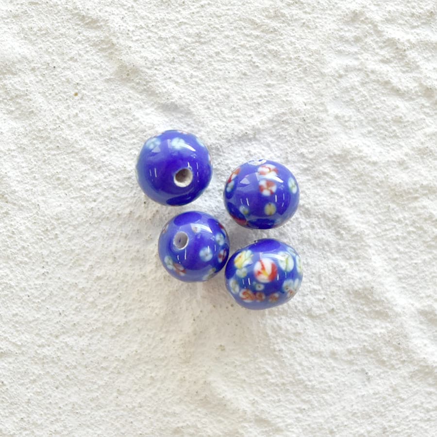 トンボ玉 ラウンド 約6mm ブルー 手芸 ハンドメイド 材料 アクセサリー パーツ チェコビーズ ガラスビーズ ビーズ|ファイアポリッシュラウンド|チェコビーズ