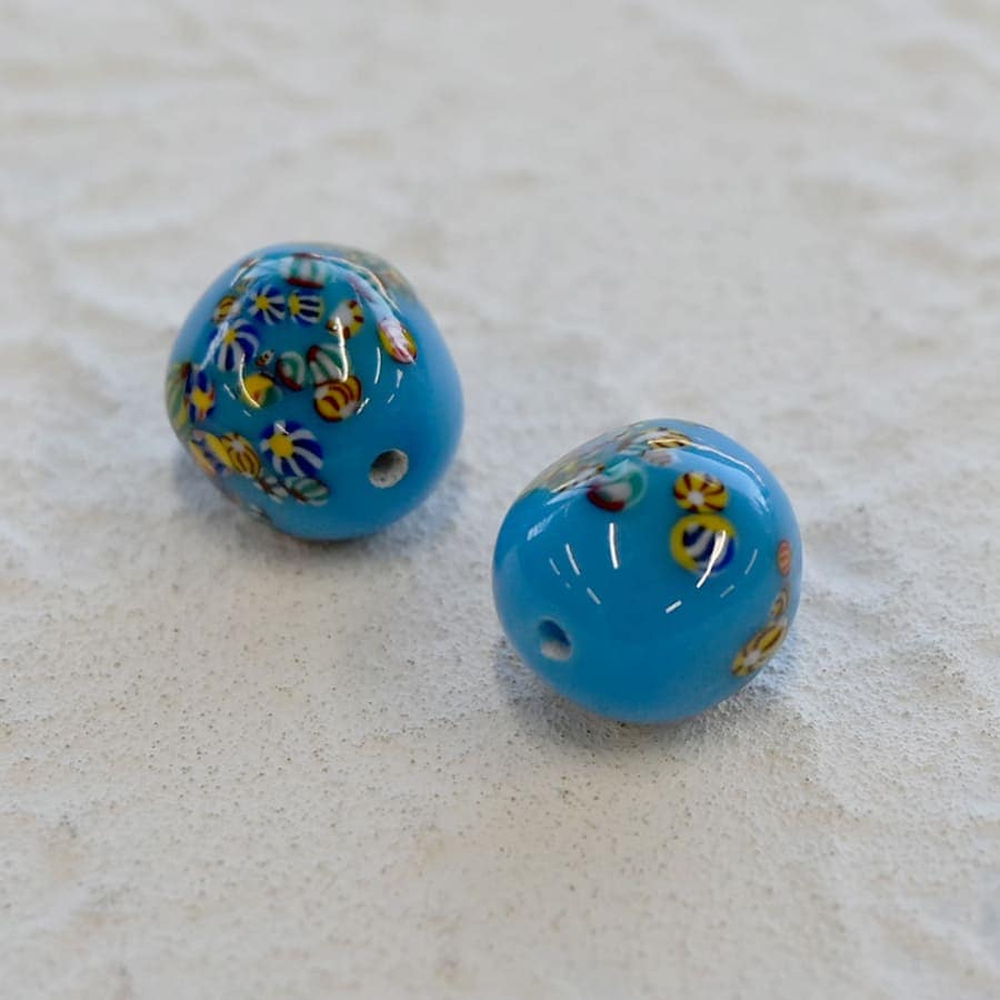 トンボ玉　バロック　約12.5ｘ14.0mm　ターコイズ|新商品|アクセサリー