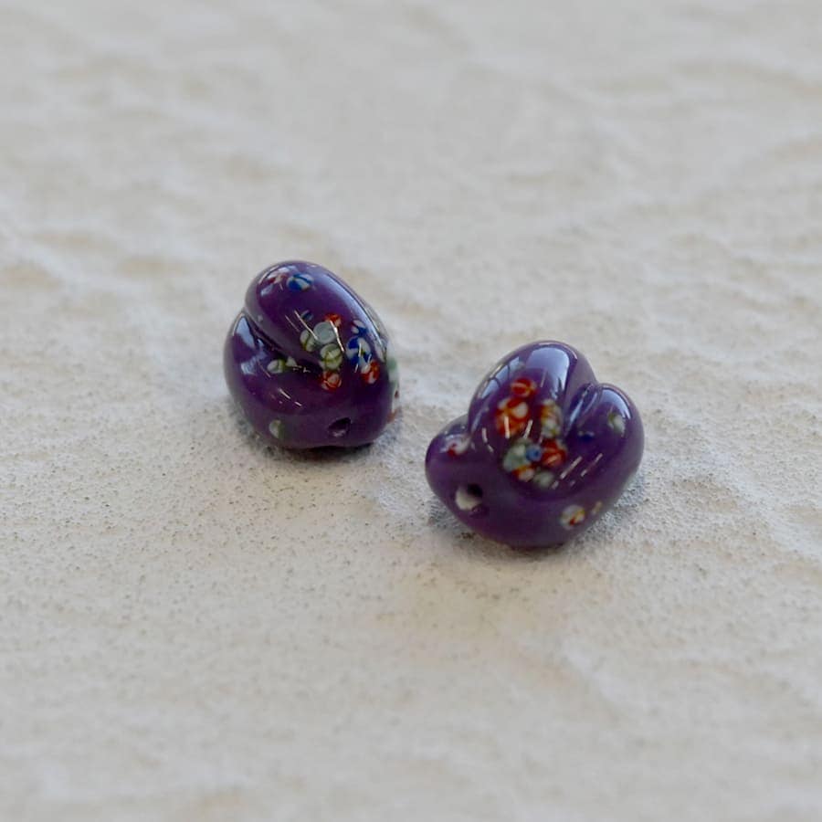 トンボ玉 メロン 約12x8mm パープル|新商品|アクセサリー