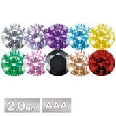 キュービックジルコニア ラウンド AAA  2.0mm 全10色 パーツ アクセサリー ストーン ハンドメイド|ラウンド|ジルコニア