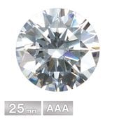 キュービックジルコニア ラウンド AAA 25mm ホワイト パーツ アクセサリー ストーン ハンドメイド|ラウンド|ジルコニア