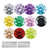 コピーキュービックジルコニア ラウンド AAA  3.0mm 全11色 パーツ アクセサリー ストーン ハンドメイド|ラウンド|ジルコニア