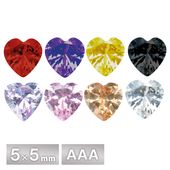 キュービックジルコニア ハート AAA  5×5mm 全8色 パーツ クリスタル アクセサリー ストーン ハンドメイド デコレーション 手芸 材料|ハート|ジルコニア