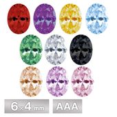 キュービックジルコニア オーバル AAA 6×4mm 全10色 50個/100個/5個 パーツ アクセサリー ストーン ハンドメイド|オーバル|ジルコニア
