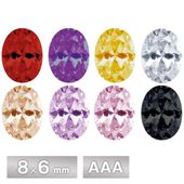 キュービックジルコニア オーバル AAA 8×6mm 全8色 2個/50個 パーツ アクセサリー ストーン ハンドメイド|オーバル|ジルコニア