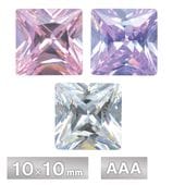 キュービックジルコニア スクエア AAA 10×10mm 全3色 50個 パーツ アクセサリー ストーン ハンドメイド|スクエア|ジルコニア
