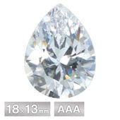 キュービックジルコニア ドロップ 18×13mm ペアシェープ AAA ホワイト 1個/20個 パーツ アクセサリー ストーン ハンドメイド|ドロップ|ジルコニア