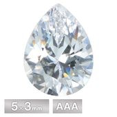 キュービックジルコニア ドロップ ペアシェープ AAA 5×3mm ホワイト 5個/100個 パーツ アクセサリー ストーン ハンドメイド|ドロップ|ジルコニア