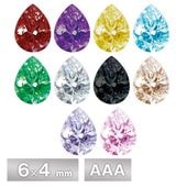 キュービックジルコニア ドロップ ペアシェープ AAA 6×4mm 全10色 5個/100個 パーツ アクセサリー ストーン ハンドメイド|ドロップ|ジルコニア