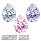 キュービックジルコニア ドロップ ペアシェープ AAA 7×5mm 全3色 2個/50個 パーツ アクセサリー ストーン ハンドメイド|ドロップ|ジルコニア