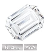 キュービックジルコニア オクタゴン 6×4mm AAA ホワイト 50個 パーツ アクセサリー ストーン ハンドメイド|オクタゴン|ジルコニア