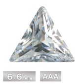 キュービックジルコニア トライアングル AAA 6×6mm ホワイト 50個 パーツ アクセサリー ストーン ハンドメイド|トライアングル|ジルコニア