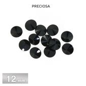 プレシオサ ラウンドリヴォリ 12mm ジェット UF 6個 ラインストーン CRYSTAL PRECIOSA ガラスパーツ|ラウンド Vカット|プレシオサ
