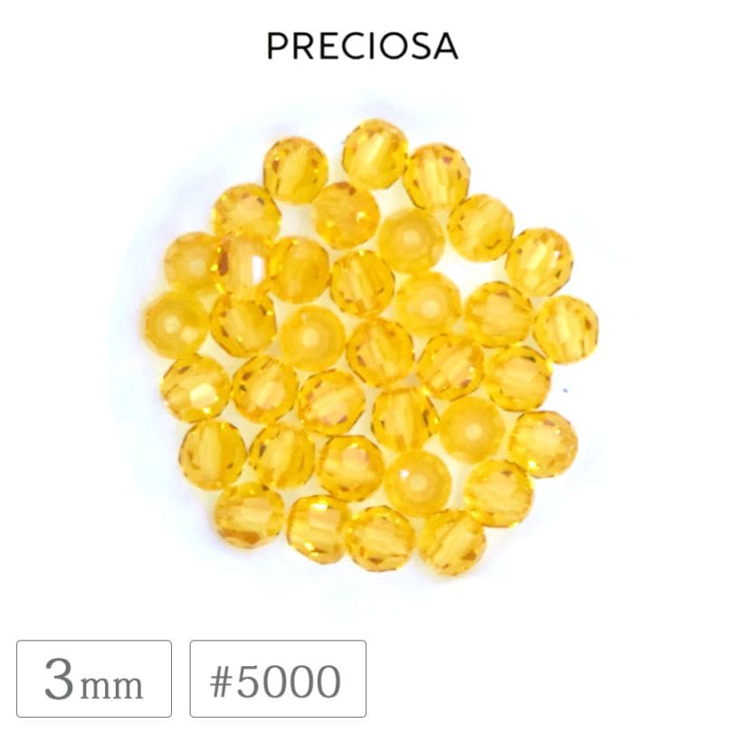 �ץ쥷���� #5000 �ӡ��� 3mm �ȥѡ��� �����䥫�å� �饦��� ���ꥹ���� ���饹 PRECIOSA ������ �ѡ��� �ϥ�ɥᥤ�� ��� ���������꡼