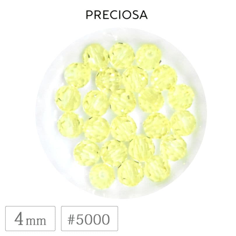 �ץ쥷���� #5000 �ӡ��� 4mm ����󥭥� �����䥫�å� �饦��� ���ꥹ���� ���饹 PRECIOSA ������ �ѡ��� �ϥ�ɥᥤ�� ��� ���������꡼