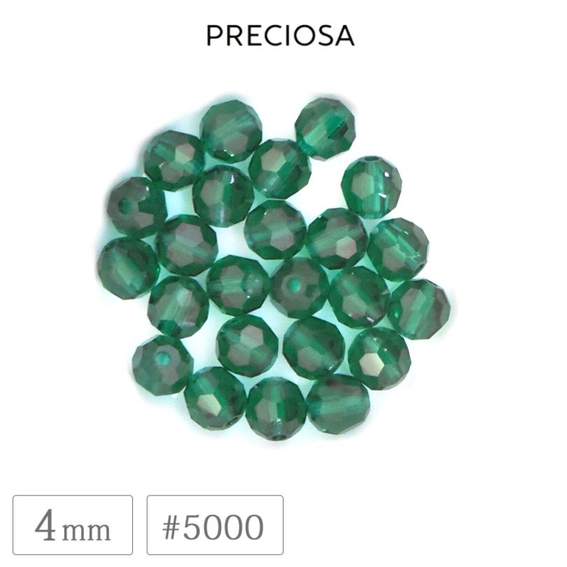 �ץ쥷���� #5000 �ӡ��� 4mm ������� �����䥫�å� �饦��� ���ꥹ���� ���饹 PRECIOSA ������ �ѡ��� �ϥ�ɥᥤ�� ��� ���������꡼