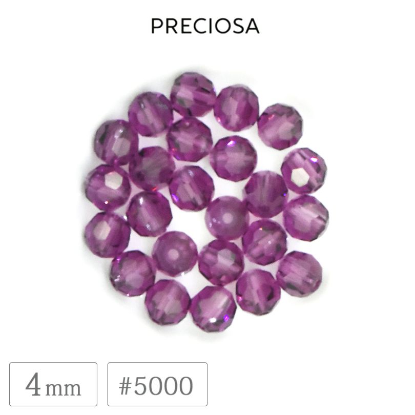 �ץ쥷���� #5000 �ӡ��� 4mm ���᥸���� �����䥫�å� �饦��� ���ꥹ���� ���饹 PRECIOSA ������ �ѡ��� �ϥ�ɥᥤ�� ��� ���������꡼