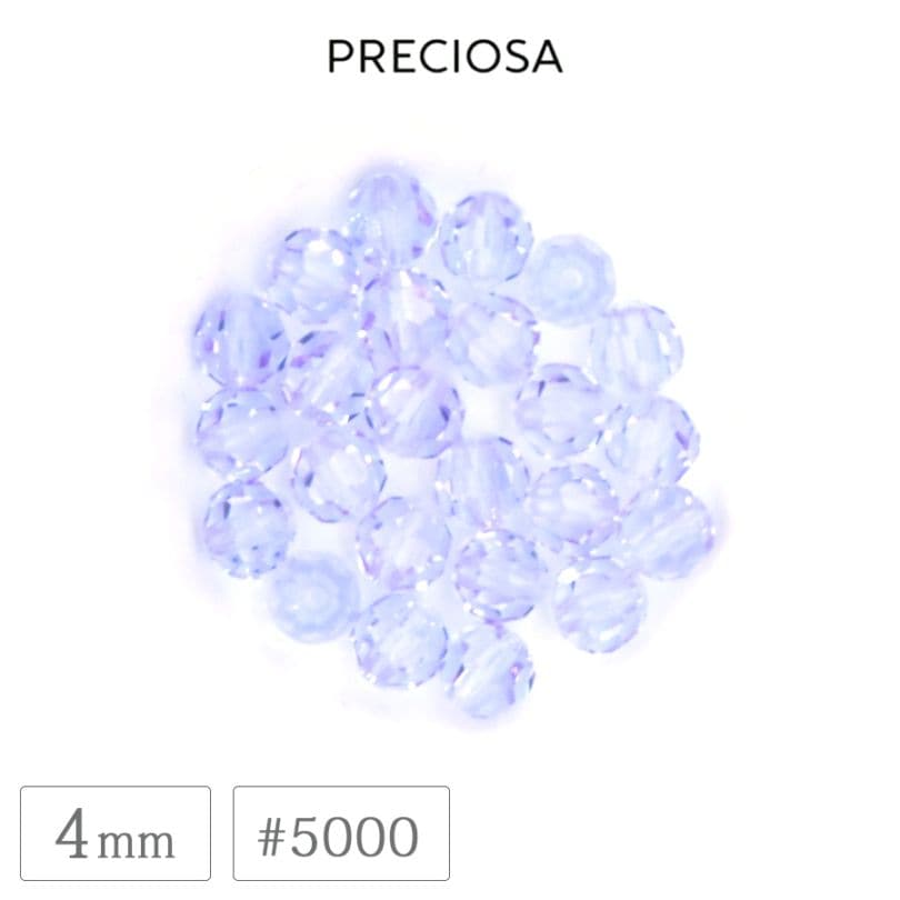 �ץ쥷���� #5000 �ӡ��� 4mm �Х�����å� �����䥫�å� �饦��� ���ꥹ���� ���饹 PRECIOSA ������ �ѡ��� �ϥ�ɥᥤ�� ��� ���������꡼