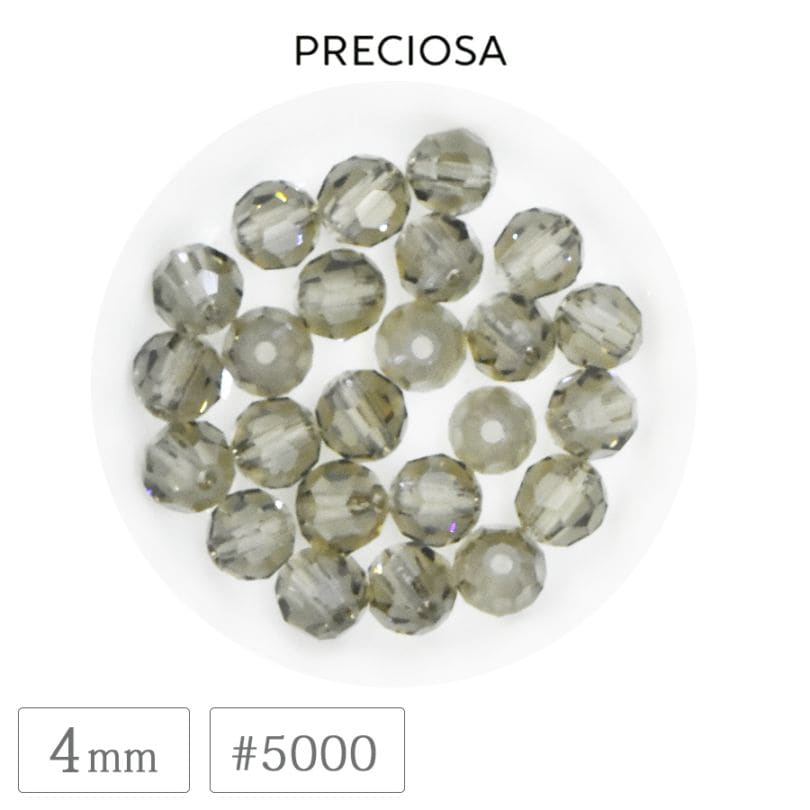 �ץ쥷���� #5000 �ӡ��� 4mm �֥�å������� �����䥫�å� �饦��� ���ꥹ���� ���饹 PRECIOSA ������ �ѡ��� �ϥ�ɥᥤ�� ��� ���������꡼