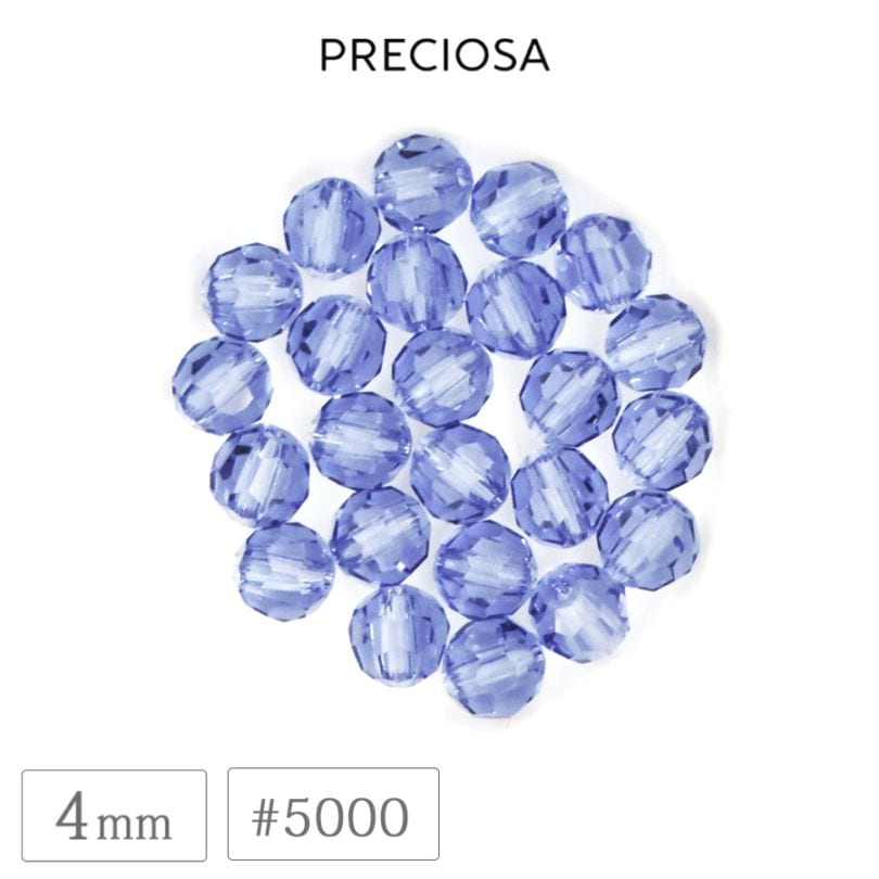 �ץ쥷���� #5000 �ӡ��� 4mm ���󥶥ʥ��� �����䥫�å� �饦��� ���ꥹ���� ���饹 PRECIOSA ������ �ѡ��� �ϥ�ɥᥤ�� ��� ���������꡼
