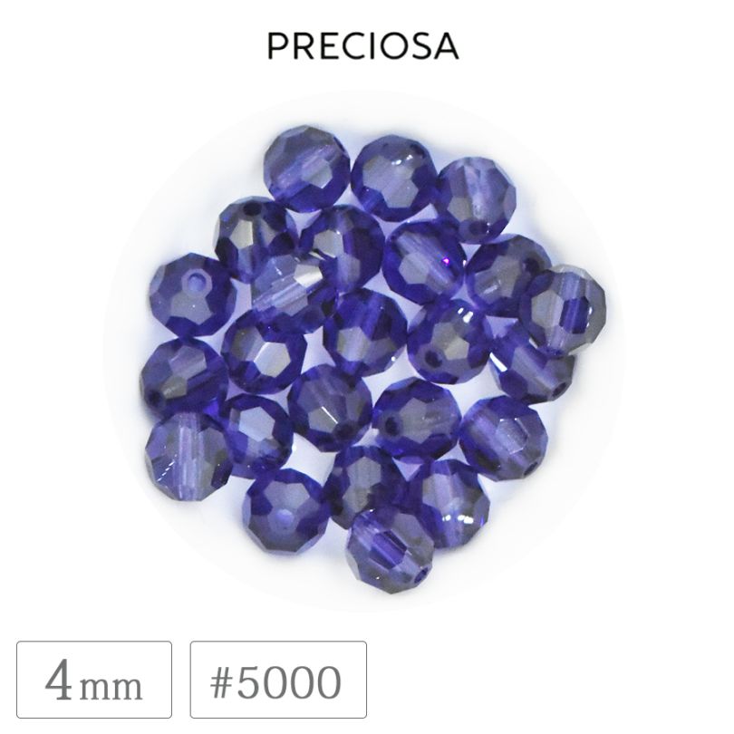 �ץ쥷���� #5000 �ӡ��� 4mm �ǥ����ץ��󥶥ʥ��� �����䥫�å� �饦��� ���ꥹ���� ���饹 PRECIOSA ������ �ѡ��� �ϥ�ɥᥤ�� ��� ���������꡼