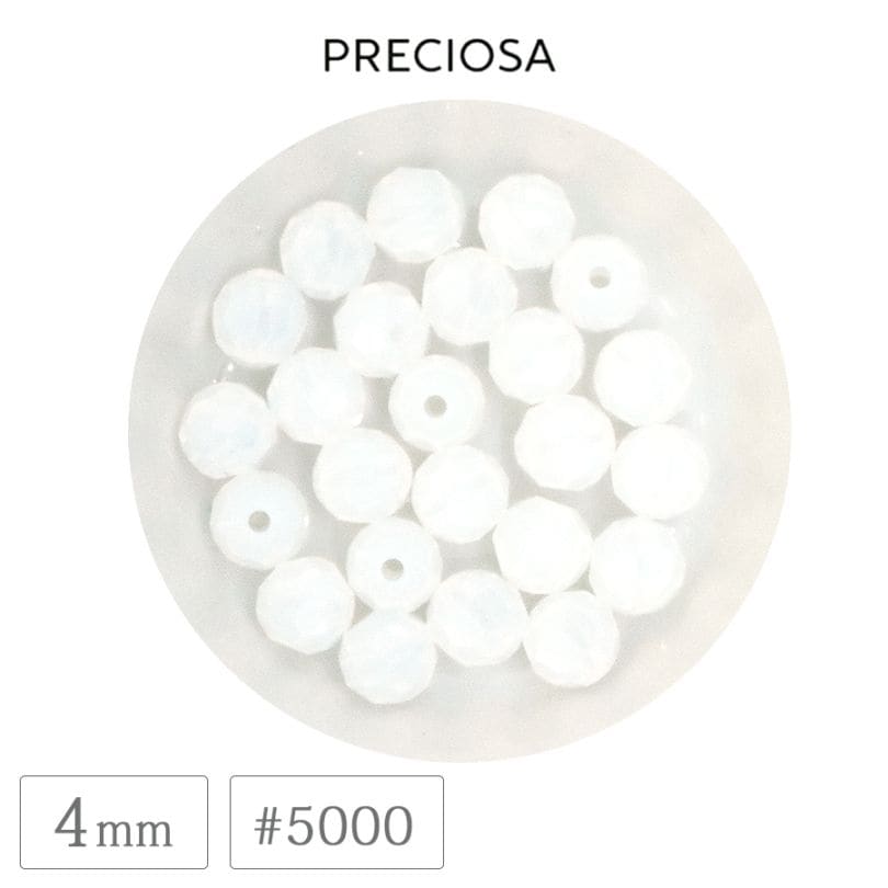�ץ쥷���� #5000 �ӡ��� 4mm �ۥ磻�ȥ��ѡ��� �����䥫�å� �饦��� ���ꥹ���� ���饹 PRECIOSA ������ �ѡ��� �ϥ�ɥᥤ�� ��� ���������꡼