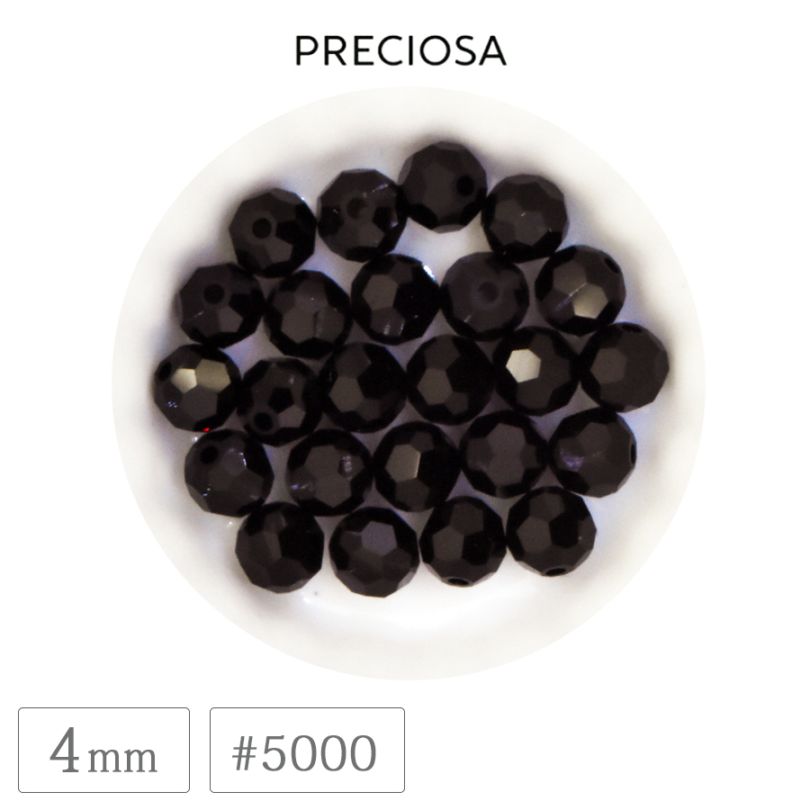 �ץ쥷���� #5000 �ӡ��� 4mm �����ͥå� �����䥫�å� �饦��� ���ꥹ���� ���饹 PRECIOSA ������ �ѡ��� �ϥ�ɥᥤ�� ��� ���������꡼