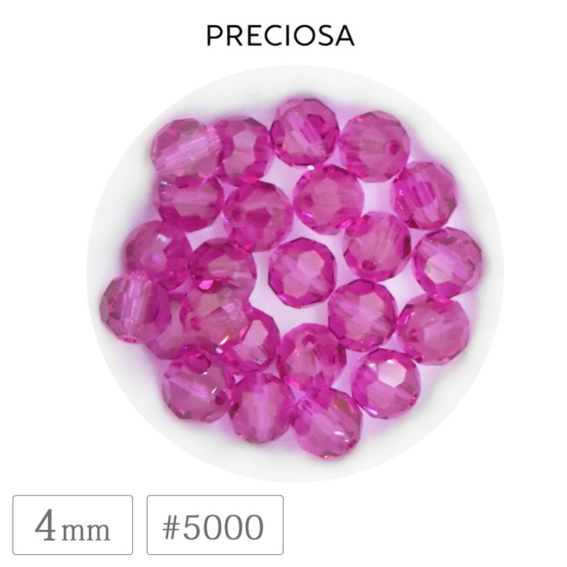 �ץ쥷���� #5000 �ӡ��� 4mm �եå��� �����䥫�å� �饦��� ���ꥹ���� ���饹 PRECIOSA ������ �ѡ��� �ϥ�ɥᥤ�� ��� ���������꡼