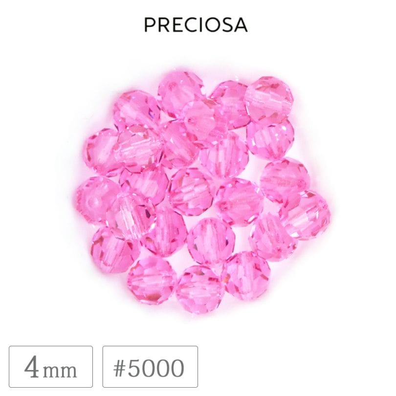 �ץ쥷���� #5000 �ӡ��� 4mm ������ �����䥫�å� �饦��� ���ꥹ���� ���饹 PRECIOSA ������ �ѡ��� �ϥ�ɥᥤ�� ��� ���������꡼