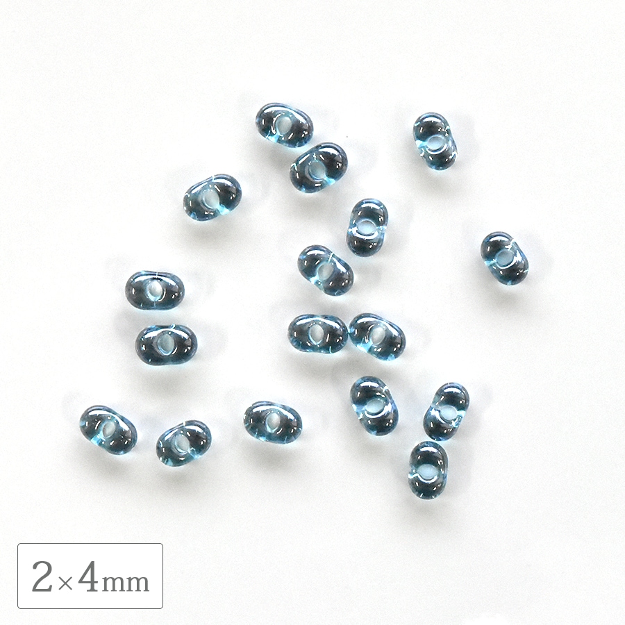 大人気 チェコビーズ ファルファーレ小 プリムローズブルー 2×4mm