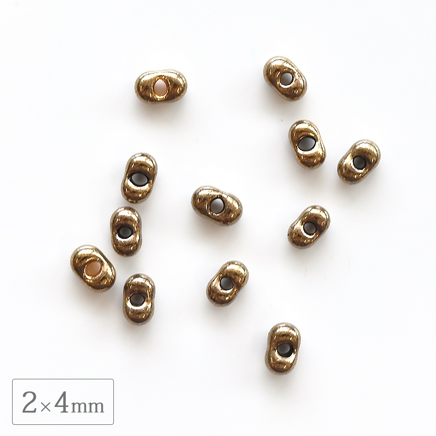 大人気 チェコビーズ ファルファーレ小 ブロンズ 2×4mm ビーズ パーツ