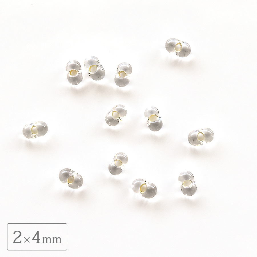 大人気 チェコビーズ ファルファーレ小 シルバーライン 2×4mm ビーズ