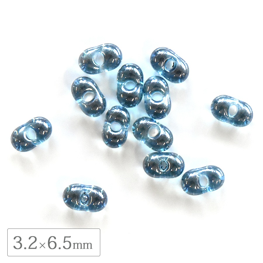 大人気 チェコビーズ ファルファーレ大 プリムローズブルー 3.2×6.5mm