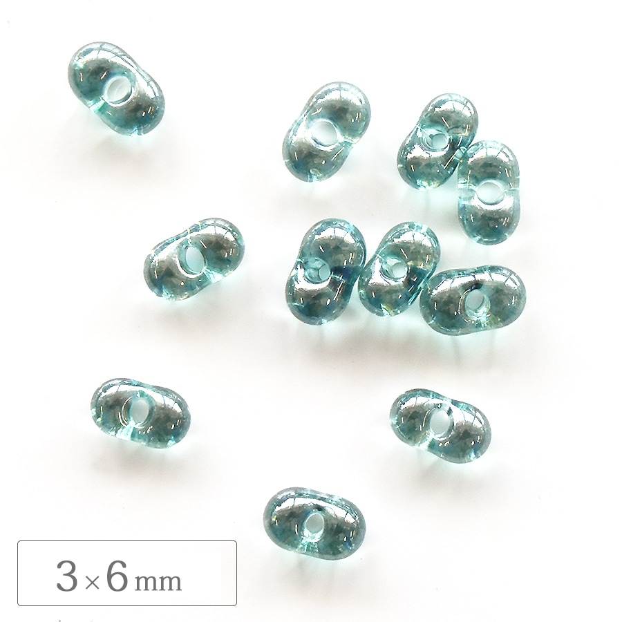 大人気 チェコビーズ ファルファーレ 3×6mm グリーンラスター シード