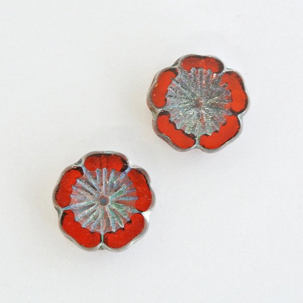 大人気 【アウトレット】チェコビーズ ハワイアンフラワー14x14mm 