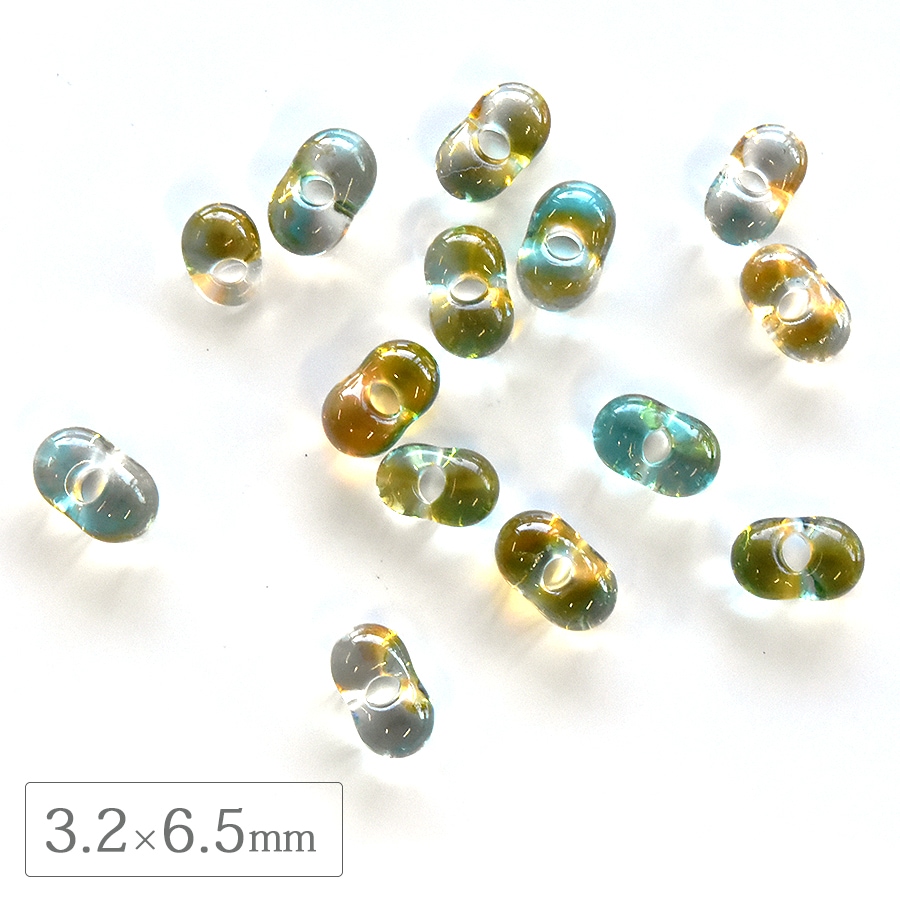大人気 チェコビーズ ファルファーレ大 ジャマイカグリーン 3.2×6.5mm