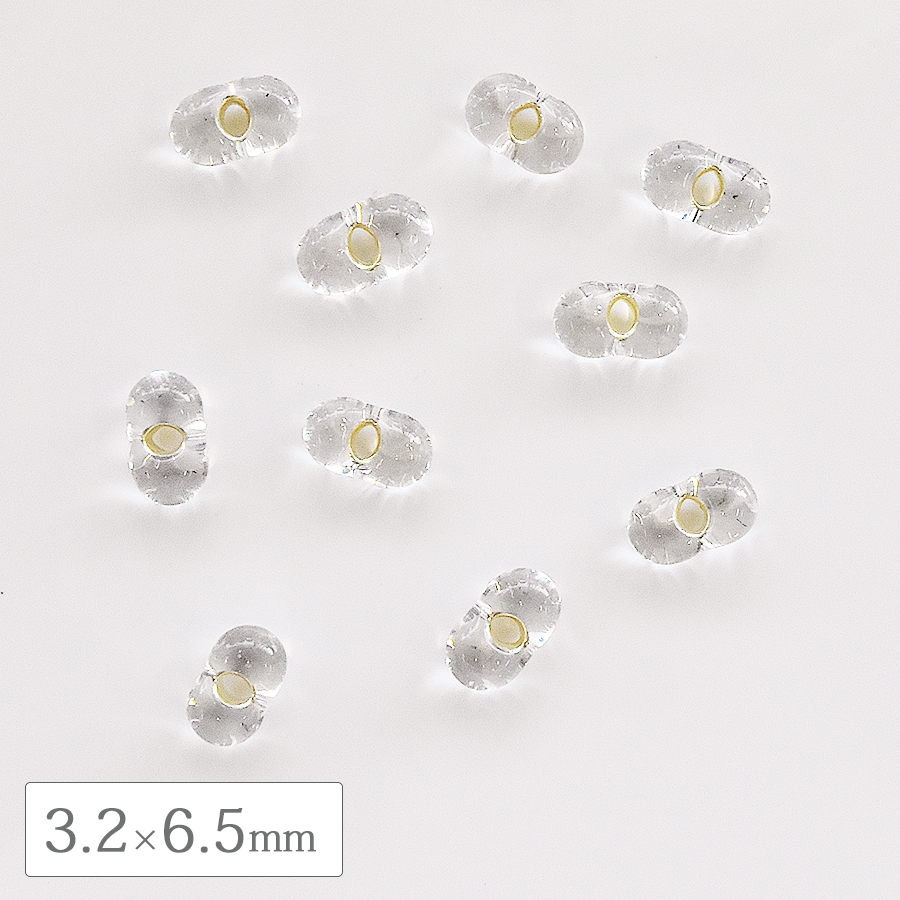大人気 チェコビーズ ファルファーレ大 シルバーライン 3.2×6.5mm
