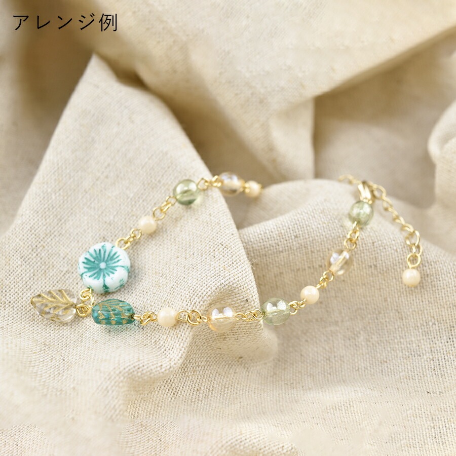 大人気 【ビーズ パーツ チェコビーズ ミントリーフ ガラスビーズ】【6