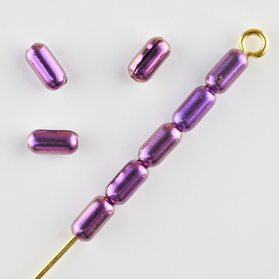 大人気 【チタンビーズ】【10g】シリンダー チタン パープル 紫系 約5