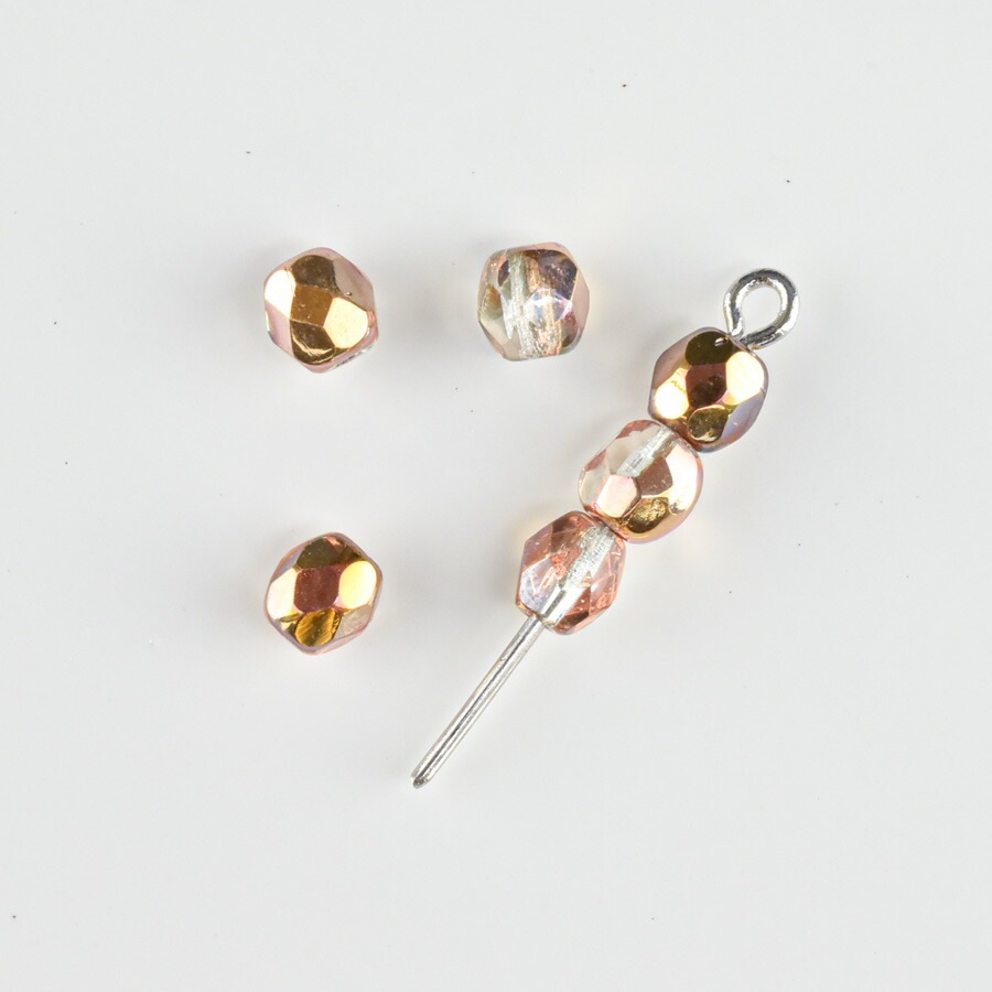 大人気 【20個】チェコビーズ ファイアポリッシュ ハーフカプリ