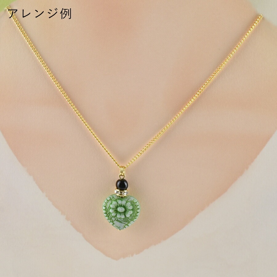 大人気 チェコビーズ ハートビーズ ウィズ ローズ 1個 約17×17mm