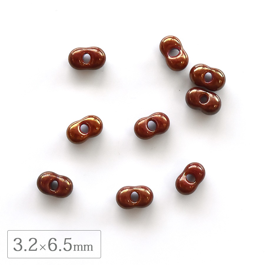 大人気 チェコビーズ ファルファーレ大 コーラルレッド 3.2×6.5mm