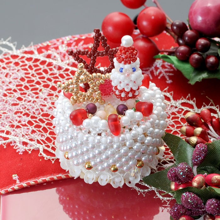 コフレ・ドゥ・ガトー】サンタクロースのクリスマスケーキ 【ビーズ
