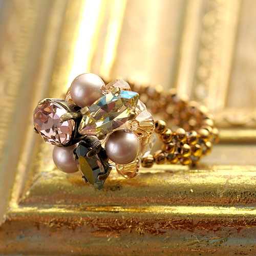 カラーストーンリング（ルミナスグリーン） kr026 【作家：菊島美奈子