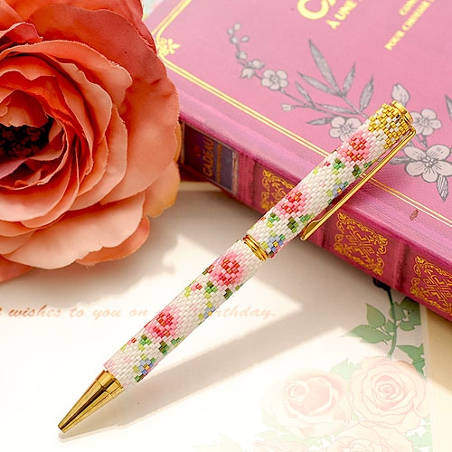 N2479 カスタムボールペン 薔薇ビーズ キラキラビーズ 再販なし！ sale‼️N4029 カスタムボールペン 薔薇ビーズ リボン 再販なし