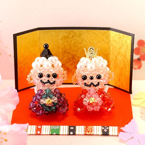 ホビックス アクリルビーズで作る京・白いおサルのおひなさま BK-58