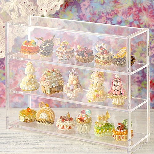 アクリル家具 ショーケース H14.7cm×W18.6cm×D5.6cm AC30-3段