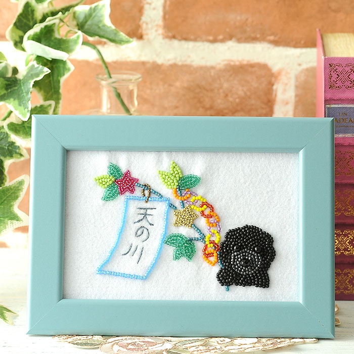 ファッション小物 専用商品 刺繍 刺繍ブローチ 絵画 七夕